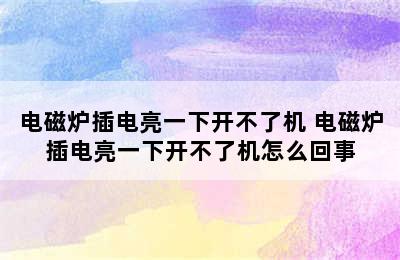 电磁炉插电亮一下开不了机 电磁炉插电亮一下开不了机怎么回事